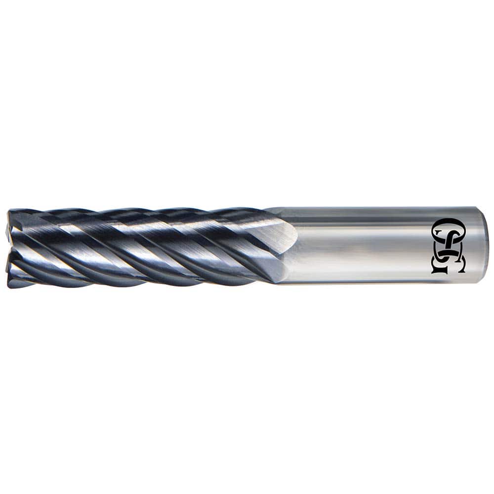 Corner Radius End Mill: 3/8″ Dia, 1-1/8″ LOC, 0.06″ Radius, 6 Flutes, Solid Carbide 3″ OAL, 3/8″ Shank Dia, 37 ° Helix, EXO Coated, Corner Radius End, Series VGM6