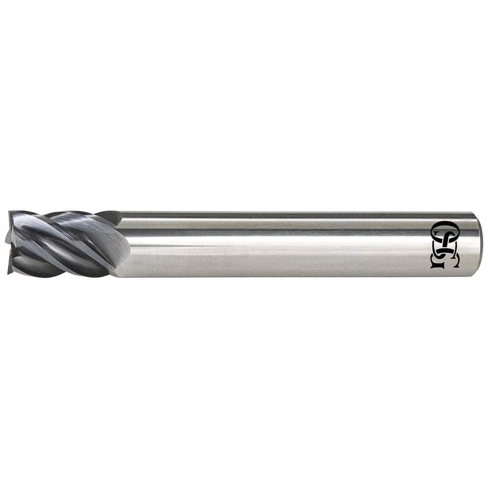 Corner Radius End Mill: 3/8″ Dia, 15/32″ LOC, 0.09″ Radius, 5 Flutes, Solid Carbide 4″ OAL, 3/8″ Shank Dia, 40 ° Helix, EXO Coated, Corner Radius End, Series VGM5-LN