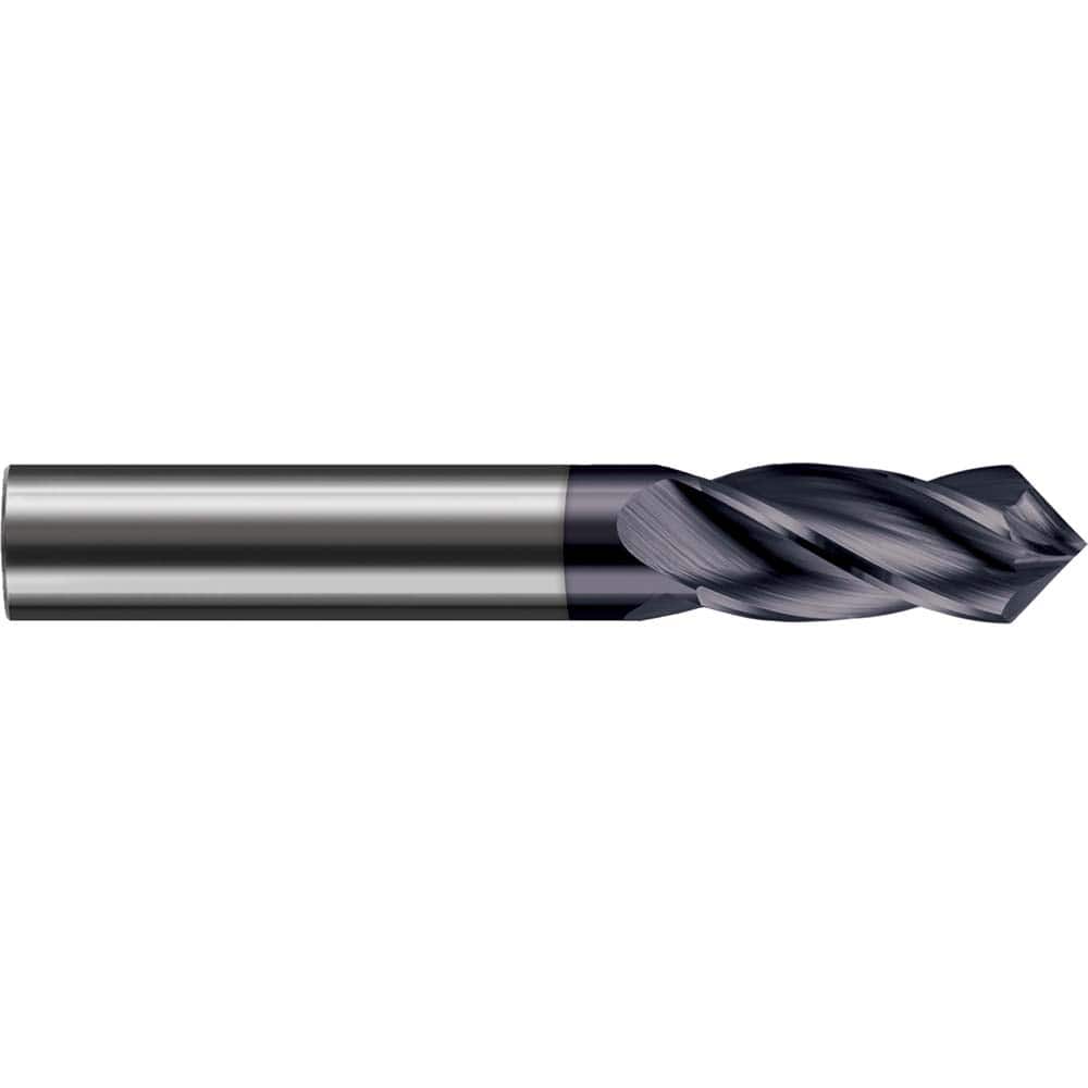 Drill Mill: 1/4″ Dia, 3/4″ LOC, 4 Flutes, 82 ° Point, Solid Carbide 2-1/2″ OAL, 1/4″ Shank Dia, AlTiN Nano Finish