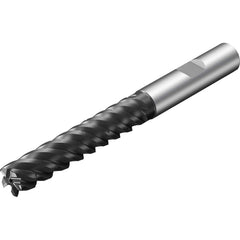 Corner Radius End Mill: 0.236″ Dia, 0.02″ Radius, 5 Flutes, Solid Carbide 45 ° Helix, TiAlSiN Coated, Corner Radius End, Series CoroMill Plura