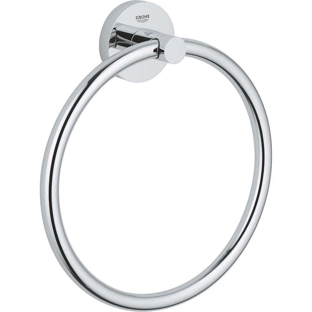 Grohe - Washroom Shelves, Soap Dishes & Towel Holders; Type: Towel Ring ; Material: Metal ; Length (Inch): 7.8740 ; Width (Inch): 2.25 ; Depth (Inch): 1.73 ; Finish/Coating: Chrome - Exact Industrial Supply