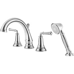 American Standard - Tub & Shower Faucets; Type: Tub Faucet with personal shower ; Style: Delancey ; Design: Ceramic Mixing Cartridge ; Material: Brass ; Handle Type: Lever ; Handle Material: Metal - Exact Industrial Supply