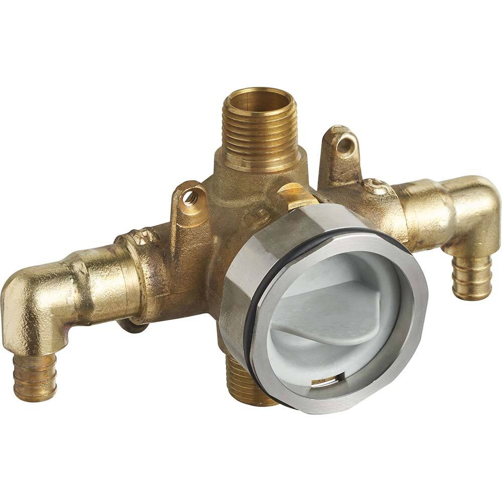 American Standard - Tub & Shower Faucets; Type: Rough-in valve ; Style: Not applicable ; Design: Temp/Press Valve ; Material: Brass ; Handle Type: No handle ; Handle Material: Non-Metallic - Exact Industrial Supply