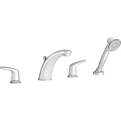 American Standard - Tub & Shower Faucets; Type: Tub Faucet with personal shower ; Style: Colony Pro ; Design: Ceramic Mixing Cartridge ; Material: Brass ; Handle Type: Lever ; Handle Material: Metal - Exact Industrial Supply