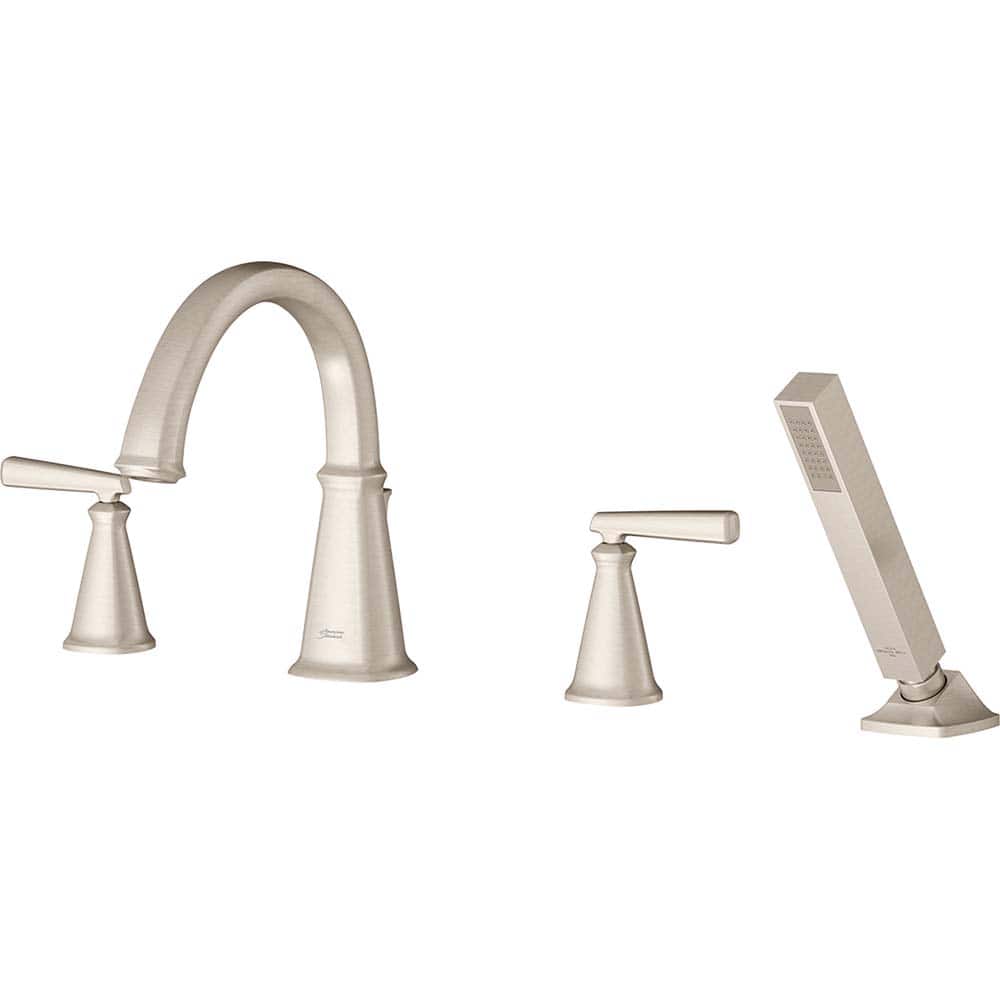 American Standard - Tub & Shower Faucets; Type: Tub Faucet with personal shower ; Style: Edgemere ; Design: Ceramic Mixing Cartridge ; Material: Brass ; Handle Type: Lever ; Handle Material: Metal - Exact Industrial Supply