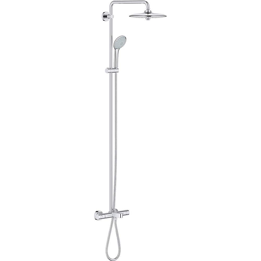 Grohe - Shower Heads & Accessories; Type: 2-in-1 ; Material: Metal ; GPM: 2.50 ; Face Diameter: 10.25 (Inch); Finish/Coating: Polished Chrome ; Settings: Spray, Pulse, Combination Pulse-Massage - Exact Industrial Supply