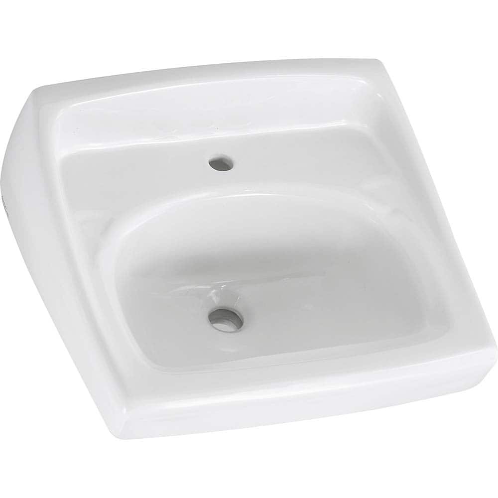 Sinks; Type: Wall-Hung Sink; Outside Length: 18-1/4; Outside Width: 20-1/2; Outside Height: 12-1/8; Inside Length: 10; Inside Width: 15; Depth (Inch): 6-1/2; Number of Compartments: 1.000; Includes Items: Sink Only; Material: Vitreous China; Minimum Order