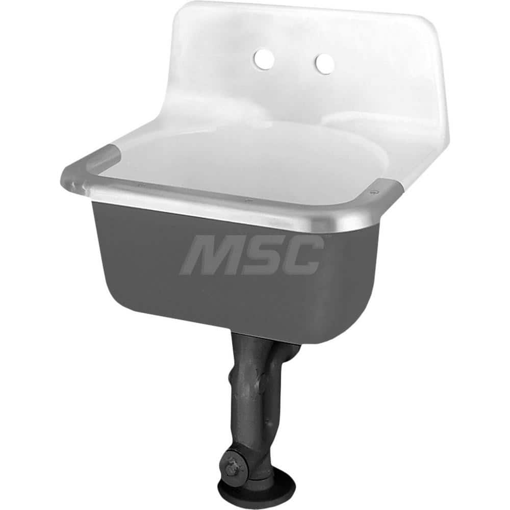 Sinks; Type: Pedestal Sink Top; Outside Length: 15-1/2; Outside Width: 15-1/2; Outside Height: 33-1/4; Inside Length: 12; Inside Width: 14; Depth (Inch): 7; Number of Compartments: 1.000; Includes Items: Pedestal Sink Top; Wall Hanger; Material: Vitreous
