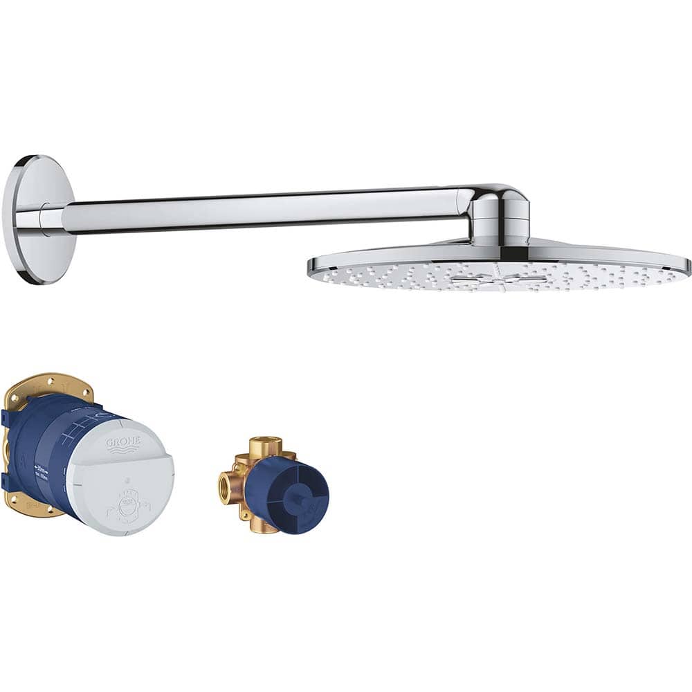 Grohe - Shower Heads & Accessories; Type: Shower Head ; Material: Metal ; GPM: 1.75 ; Face Diameter: 12 (Inch); Finish/Coating: Polished Chrome ; Settings: Spray, Pulse, Combination Pulse-Massage - Exact Industrial Supply