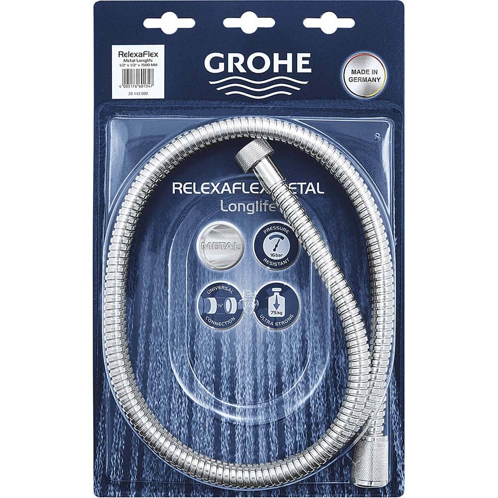 Grohe - Shower Heads & Accessories; Type: Shower Hose ; Material: Metal ; Finish/Coating: Polished Chrome - Exact Industrial Supply