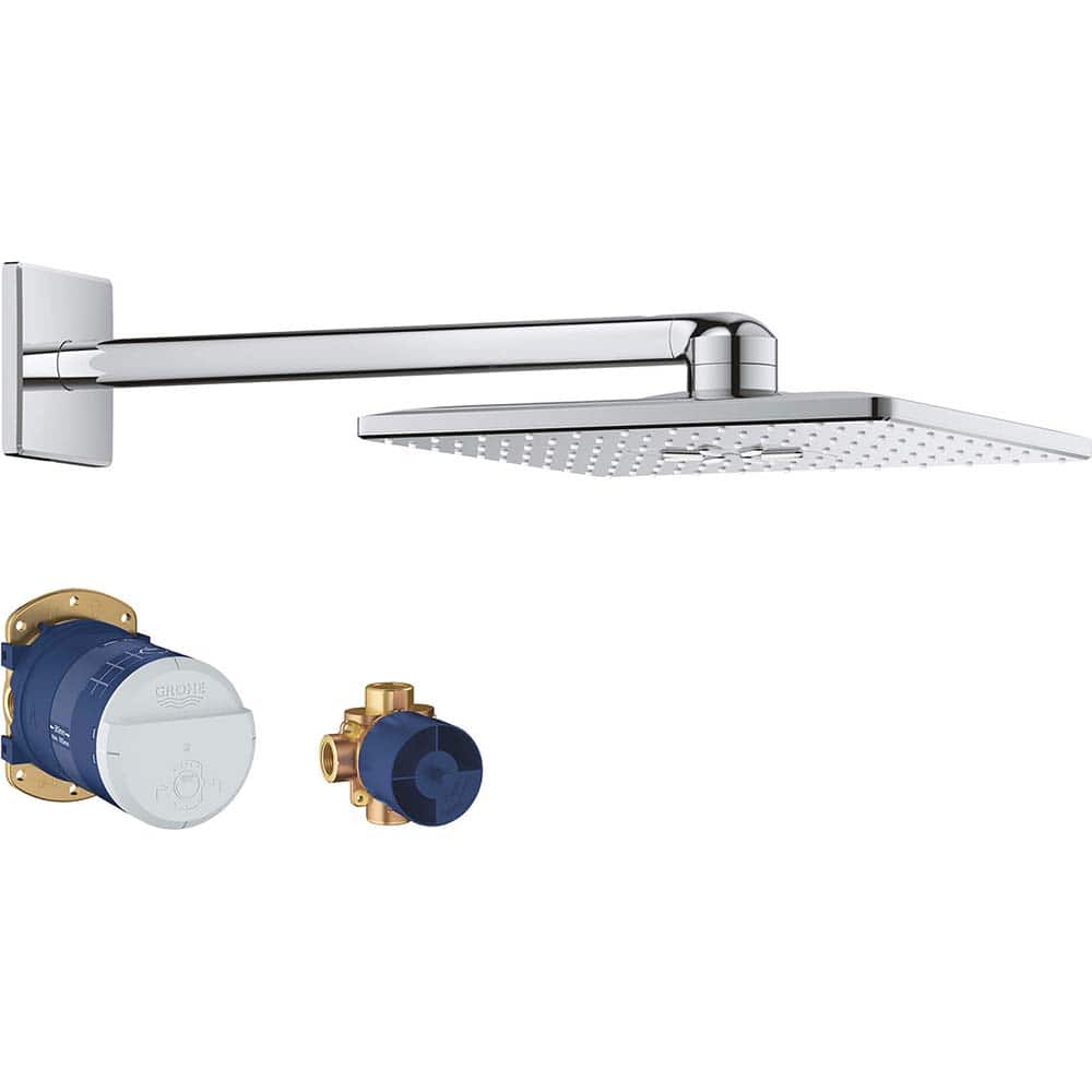 Grohe - Shower Heads & Accessories; Type: Shower Head ; Material: Metal ; GPM: 1.75 ; Face Diameter: 12 (Inch); Finish/Coating: Polished Chrome ; Settings: Spray, Pulse, Combination Pulse-Massage - Exact Industrial Supply