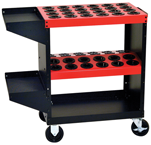 Tool Storage Cart - Holds 36 Pcs. 50 Taper - Black/Red - Industrial Tool & Supply