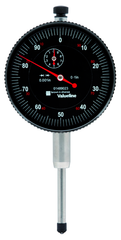 2-1/4" Face 0-100 Dial Reading .001" Graduation Black Face Indicator - Industrial Tool & Supply