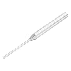 Ball End Mill: 0.0984″ Dia, 0.1″ LOC, 2 Flute, Solid Carbide 50 mm OAL, 35 ° Helix, Uncoated, Single End, Series SMB410