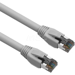 1' HD 24AWG AWG PVC Round Solid Straight Twisted-Pair (UTP/STP) CAT8 Ethernet Cable Double Shielded Braid, Flexible