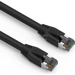 25' HD 24AWG AWG PVC Round Solid Straight Twisted-Pair (UTP/STP) CAT8 Ethernet Cable Double Shielded Braid, Flexible