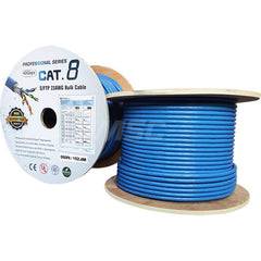 500' HD 23AWG AWG PVC Round Solid Straight Twisted-Pair (UTP/STP) CAT8 Ethernet Cable Double Shielded Braid, Flexible