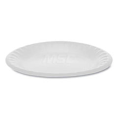 Plate & Tray: 6″ Dia, Foam, White, Solid