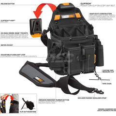 Tool Pouches & Holsters; Holder Type: Tool Pouch; Tool Type: Tool Belts & Accessories; Material: Polyester; Closure Type: No Closure; Color: Black; Number of Pockets: 8.000; Belt Included: No; Overall Depth: 5.91; Overall Height: 15.16; Insulated: No; Tet