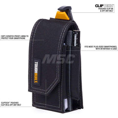Tool Pouches & Holsters; Holder Type: Tool Pouch; Tool Type: Tool Belts & Accessories; Material: Polyester; Closure Type: Snap; Color: Black; Number of Pockets: 3.000; Belt Included: No; Overall Depth: 2.76; Overall Height: 9.06; Insulated: No; Tether Sty
