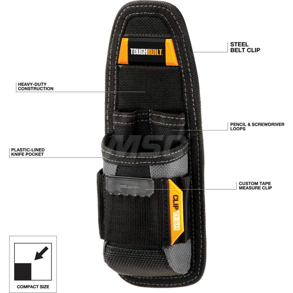 Tool Pouches & Holsters; Holder Type: Tool Pouch; Tool Type: Tool Belts & Accessories; Material: Polyester; Closure Type: No Closure; Color: Black; Number of Pockets: 6.000; Belt Included: No; Overall Depth: 1.96850395; Overall Height: 11.02362212; Insula