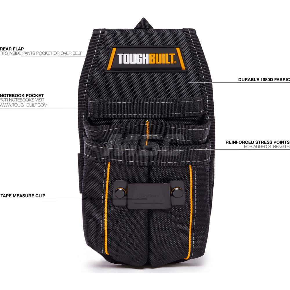 Tool Pouches & Holsters; Holder Type: Tool Pouch; Tool Type: Tool Belts & Accessories; Material: Polyester; Closure Type: No Closure; Color: Black; Number of Pockets: 5.000; Belt Included: No; Overall Depth: 2.36; Overall Height: 5; Insulated: No; Tether