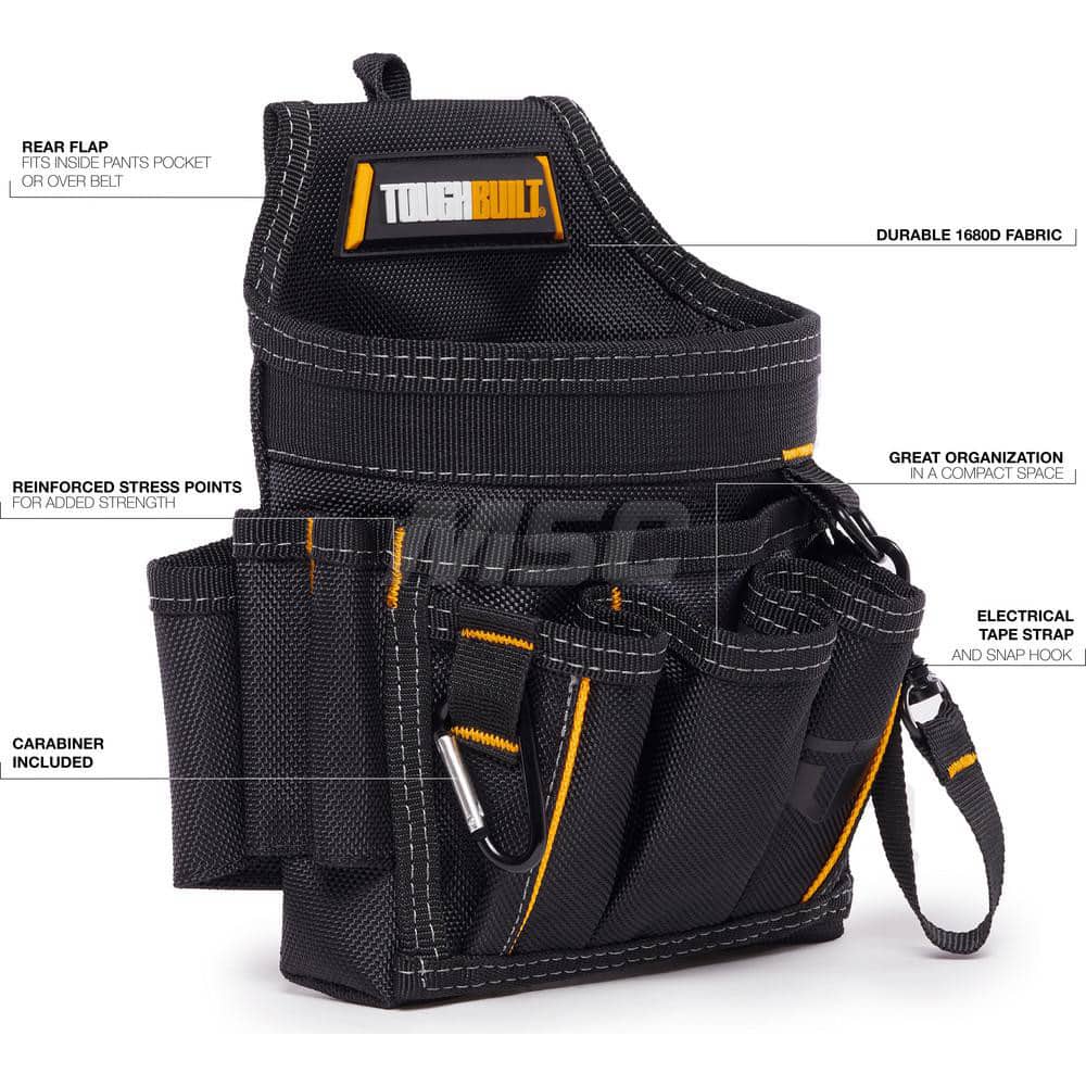 Tool Pouches & Holsters; Holder Type: Tool Pouch; Tool Type: Tool Belts & Accessories; Material: Polyester; Closure Type: No Closure; Color: Black; Number of Pockets: 6.000; Belt Included: No; Overall Depth: 3.14960632; Overall Height: 11.22047252; Insula