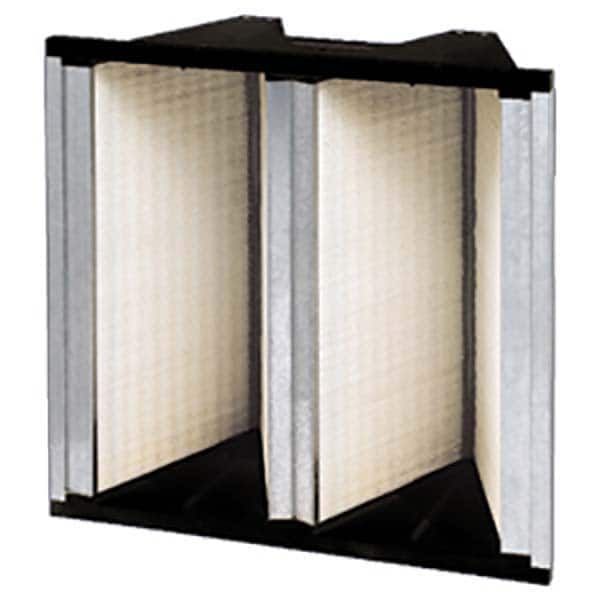 Pleated Air Filter: 24 x 24 x 12″, MERV 11, V-Bank Mini-Pleat Synthetic, Plastic Frame, 2,500 CFM