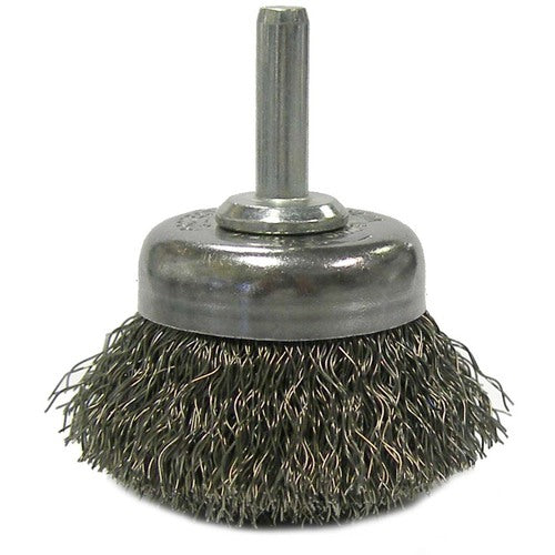 1 3/4″ Crimped Wire Utility Cup Brush, .006″ Steel Fill, 1/4″ Stem - Industrial Tool & Supply