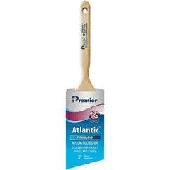 Premier Paint Roller - 3" Tapered Nylon/Polyester Angular Brush - 3-3/16" Bristle Length, 7-1/2" Wood Sash Handle - Industrial Tool & Supply