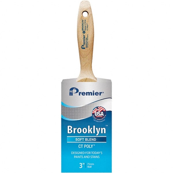 Paint Brush: 3″ Wide, Polyester 7″ Beavertail, Wood Handle