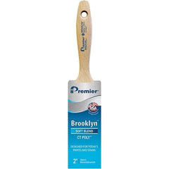 Premier Paint Roller - 2" Tapered Polyester Varnish Brush - 2-11/16" Bristle Length, 5-1/4" Wood Beavertail Handle - Industrial Tool & Supply