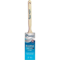 Premier Paint Roller - 2" Tapered Polyester Sash Brush - 2-11/16" Bristle Length, 7" Wood Sash Handle - Industrial Tool & Supply