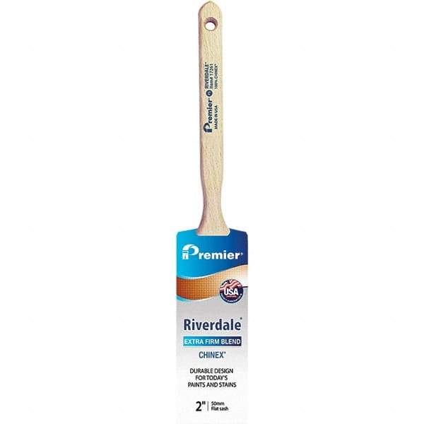 Premier Paint Roller - 2" Tapered Nylon Sash Brush - 2-11/16" Bristle Length, 7" Wood Sash Handle - Industrial Tool & Supply