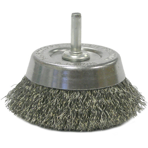 2 3/4″ Crimped Wire Utility Cup Brush .0118″ 1/4″ Stem - Industrial Tool & Supply