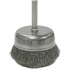 2″ Crimped Wire Utility Cup Brush, .008″ Steel Fill, 1/4″ Stem - Industrial Tool & Supply