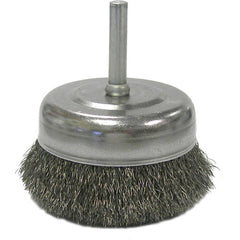 2-1/2″ Crimped Wire Utility Cup Brush, .008″ Steel Fill, 1/4″ Stem - Industrial Tool & Supply