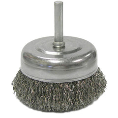 2-1/2″ Crimped Wire Utility Cup Brush, .014″ Steel Fill, 1/4″ Stem - Industrial Tool & Supply