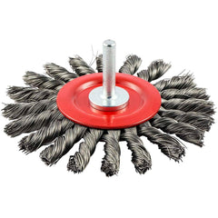 Norton - 4" OD, Standard Twist Knot Carbon Wheel Brush - Industrial Tool & Supply