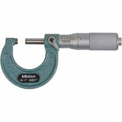 Mitutoyo - Mechanical Outside Micrometers Minimum Measurement (Decimal Inch): 0.0000 Maximum Measurement (Decimal Inch): 1.0000 - Industrial Tool & Supply