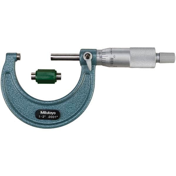 Mitutoyo - Mechanical Outside Micrometers Minimum Measurement (Decimal Inch): 1.0000 Maximum Measurement (Decimal Inch): 2.0000 - Industrial Tool & Supply