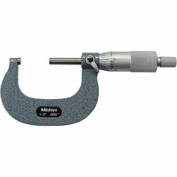Mitutoyo - Mechanical Outside Micrometers Minimum Measurement (Decimal Inch): 1.0000 Maximum Measurement (Decimal Inch): 2.0000 - Industrial Tool & Supply
