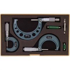 Mitutoyo - Mechanical Outside Micrometer Sets Minimum Measurement (Inch): 0 Maximum Measurement (Inch): 3 - Industrial Tool & Supply