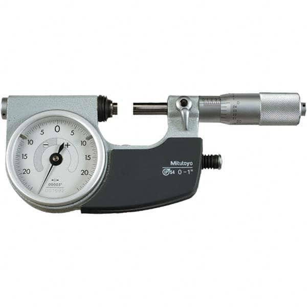 Mitutoyo - Mechanical Indicating Micrometers Minimum Measurement (Decimal Inch): 0 Maximum Measurement (Decimal Inch): 1 - Industrial Tool & Supply