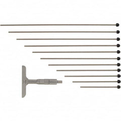 Mitutoyo - Mechanical Depth Micrometers Minimum Measurement (Decimal Inch): 0 Maximum Measurement (Decimal Inch): 12 - Industrial Tool & Supply