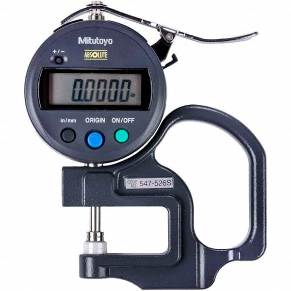 Mitutoyo - Electronic Thickness Gages Minimum Measurement (Decimal Inch): 0 Maximum Measurement (Decimal Inch): 0.4700 - Industrial Tool & Supply