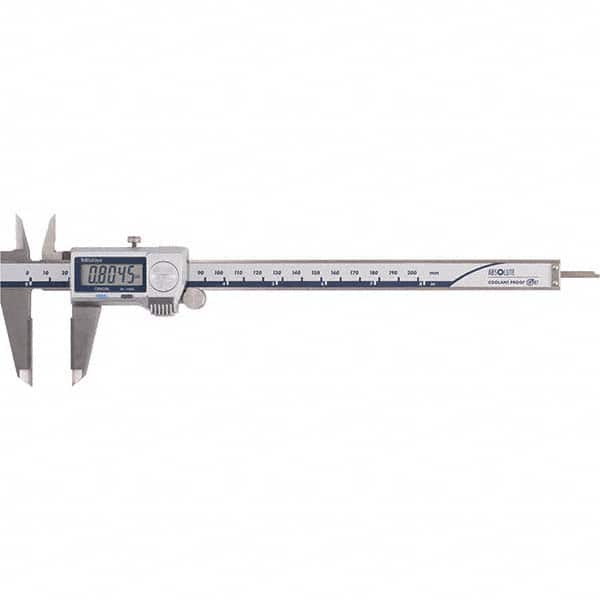 Mitutoyo - 0 to 8" Range, 0.0005" Resolution, IP67 Electronic Caliper - Industrial Tool & Supply
