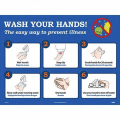 NMC - "Wash Your Hands! - The Easy Way to Prevent Illness", 24" Wide x 18" High, Paper Safety Sign - Industrial Tool & Supply