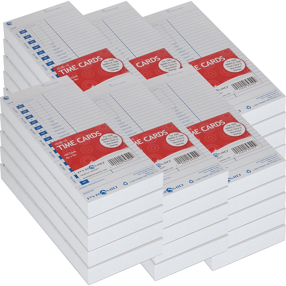 Pyramid - Time Cards & Time Clock Accessories For Use With: Pyramid Time Systems Time Clock models 3500, 3500SS, 3600SS, 3700 Height (Inch): 4-39/64 - Industrial Tool & Supply