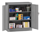 36"W x 18"D x 42"H Counter High Knocked-Down Storage Cabinet, 2 Adj. shelves, w/Raised Bottom - Industrial Tool & Supply